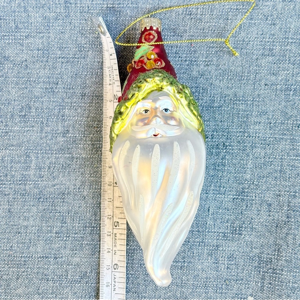 Robert Stanley 6” Blown Glass Christmas Ornament Lot Of 3 Santa Head Mailbox - Picture 4 of 6